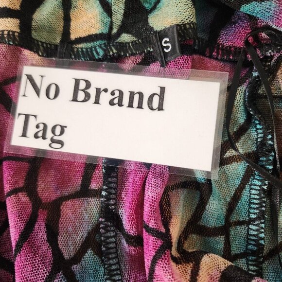 Women's Top Purple Mesh Open Duster Cardigan Mermaid Whmisical Purple Blue S - Picture 9 of 9